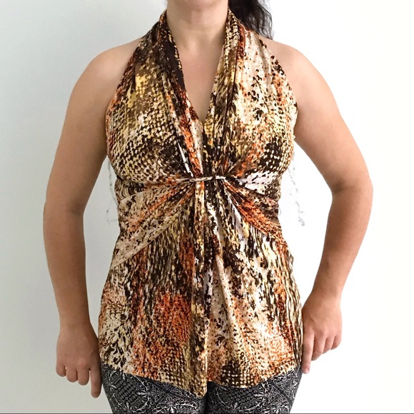 new directions Tops - New Directions Halter Neck Fitted Stretchy Sleeveless Tank Top